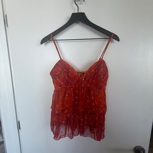 House of Harlow 1960 Vibrant Red Camisole